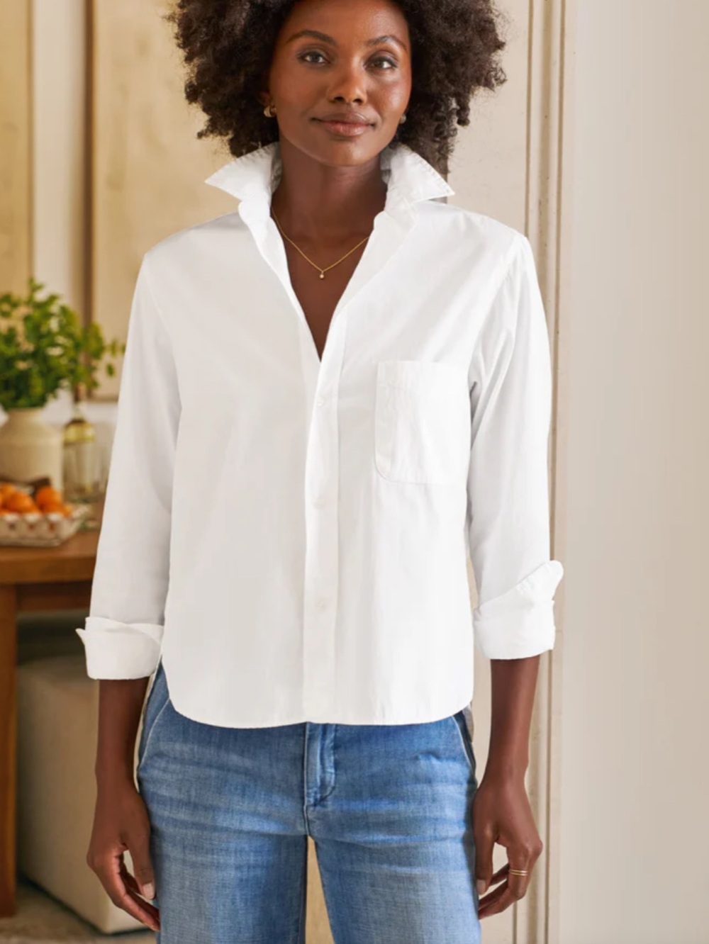 NWT Frank & Eileen white Silvio button up shirt sz large